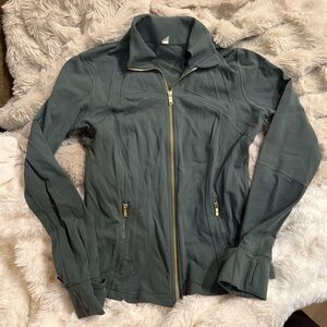 Lululemon Define Jacket Luon Dark Forest Gold Zipper. Size 12.